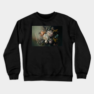 Abstract Floral Garden Botanical Print Crewneck Sweatshirt